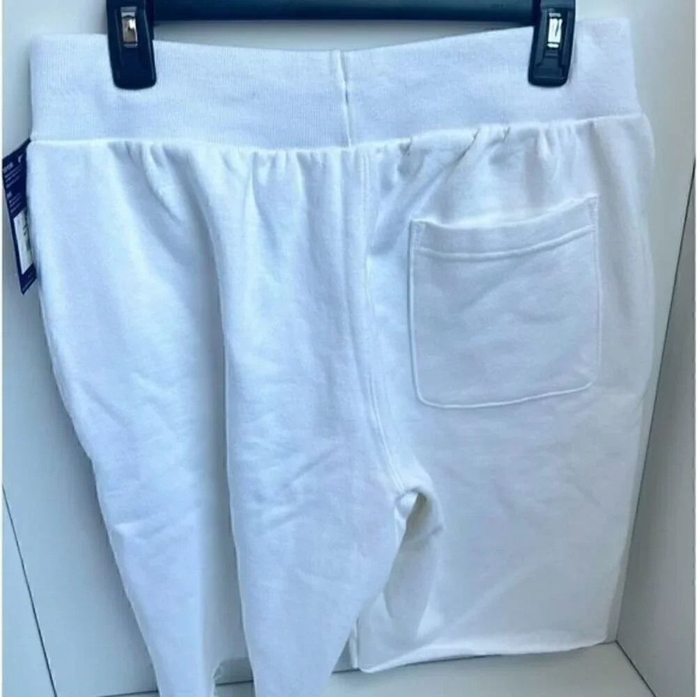 New CHAMPION White Reverse Weave Color Shadow Cut Off Shorts Large